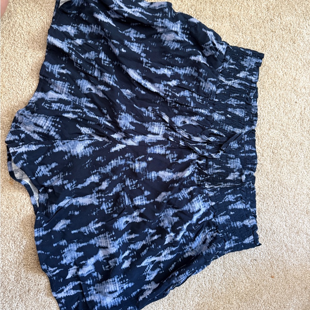 Blue and Black Patterned Shorts